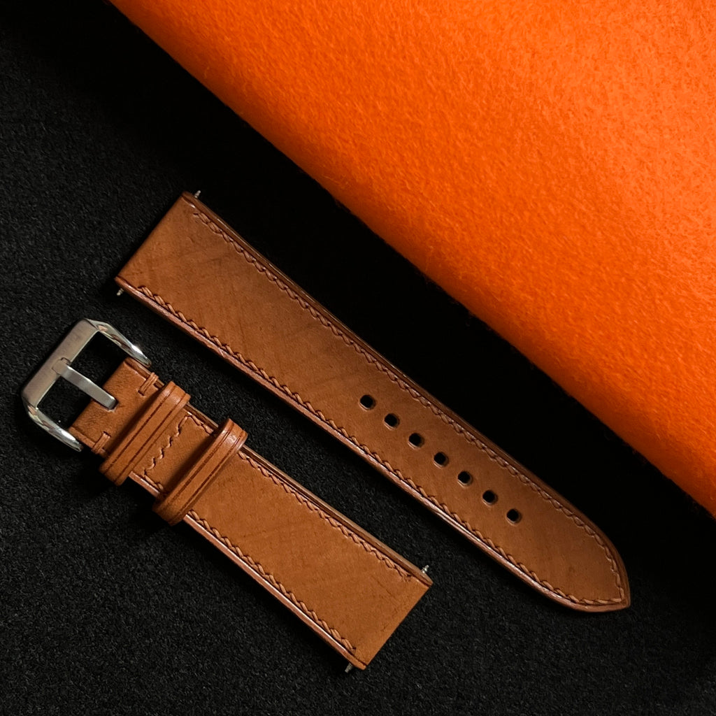 Classic Brown Mozart Leather Watch Strap, Premium Handmade Band