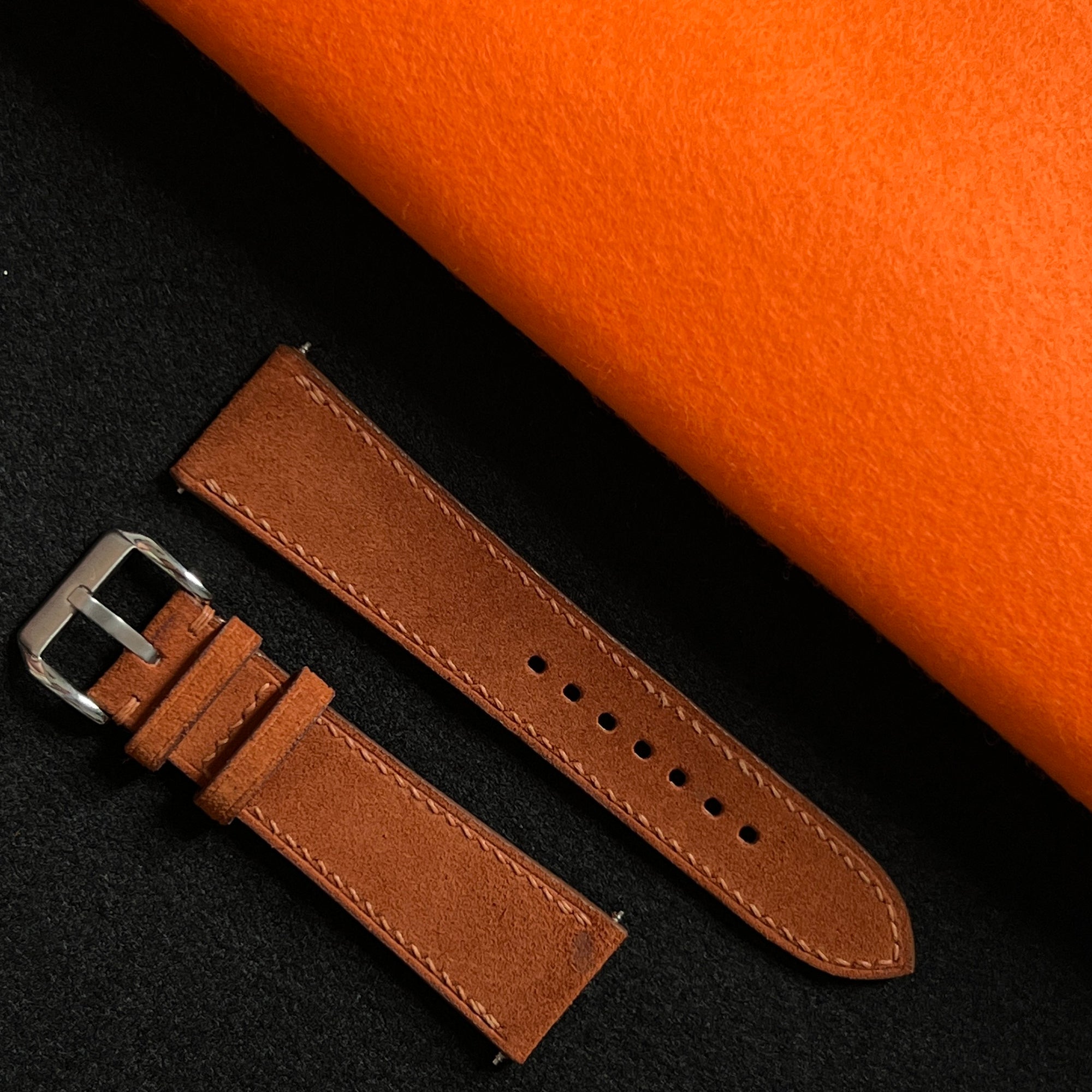 Brown Suede Leather Watch Straps, Premium Handmade Custom Bands