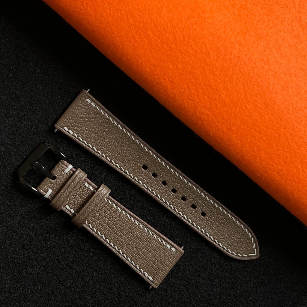 Taupe Alran Sully Leather Watch Band, Artisanal Luxury Replacement Strap