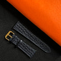 Black Himalaya Alligator Watch Strap, Handmade Luxury Leather Band