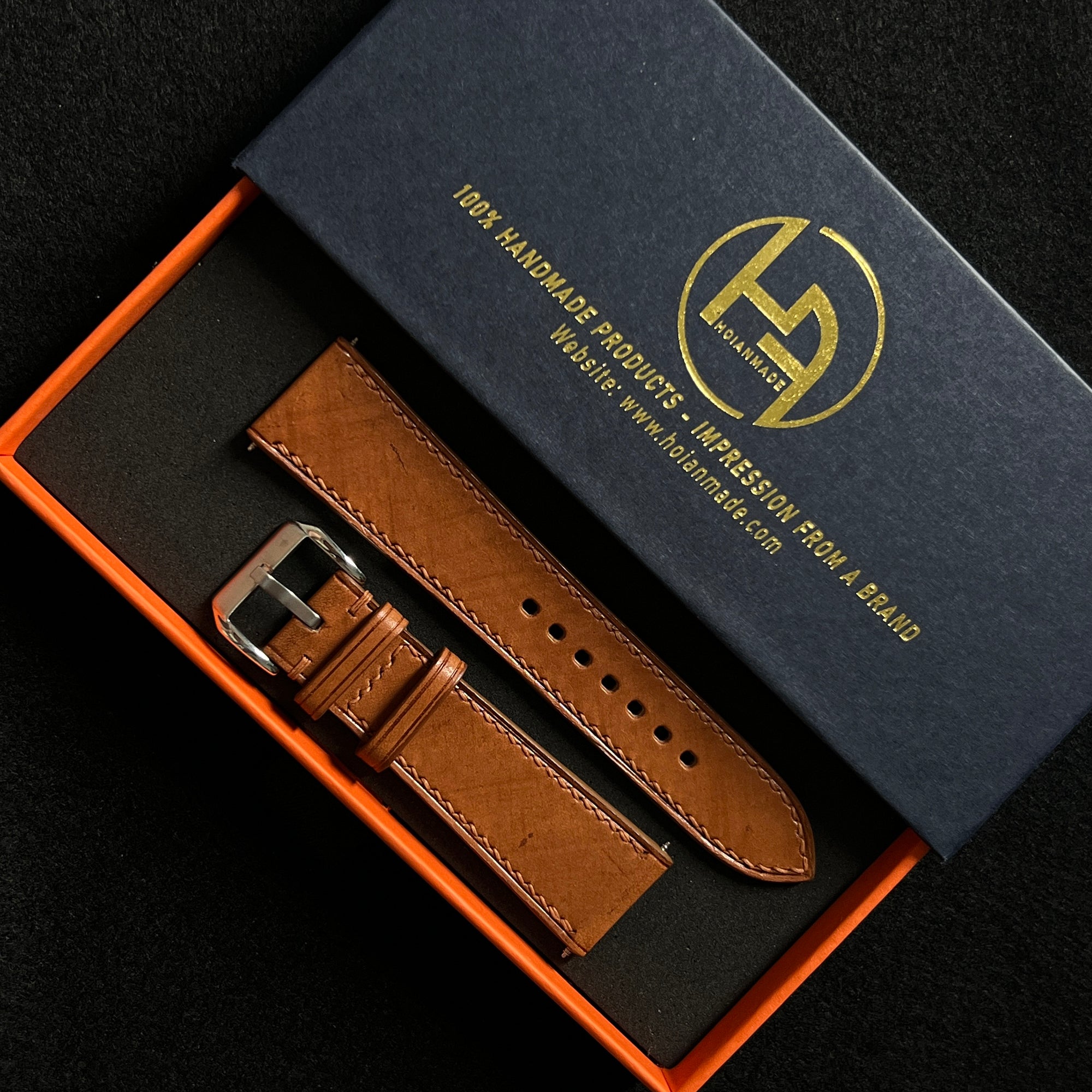 Classic Brown Mozart Leather Watch Strap, Premium Handmade Band