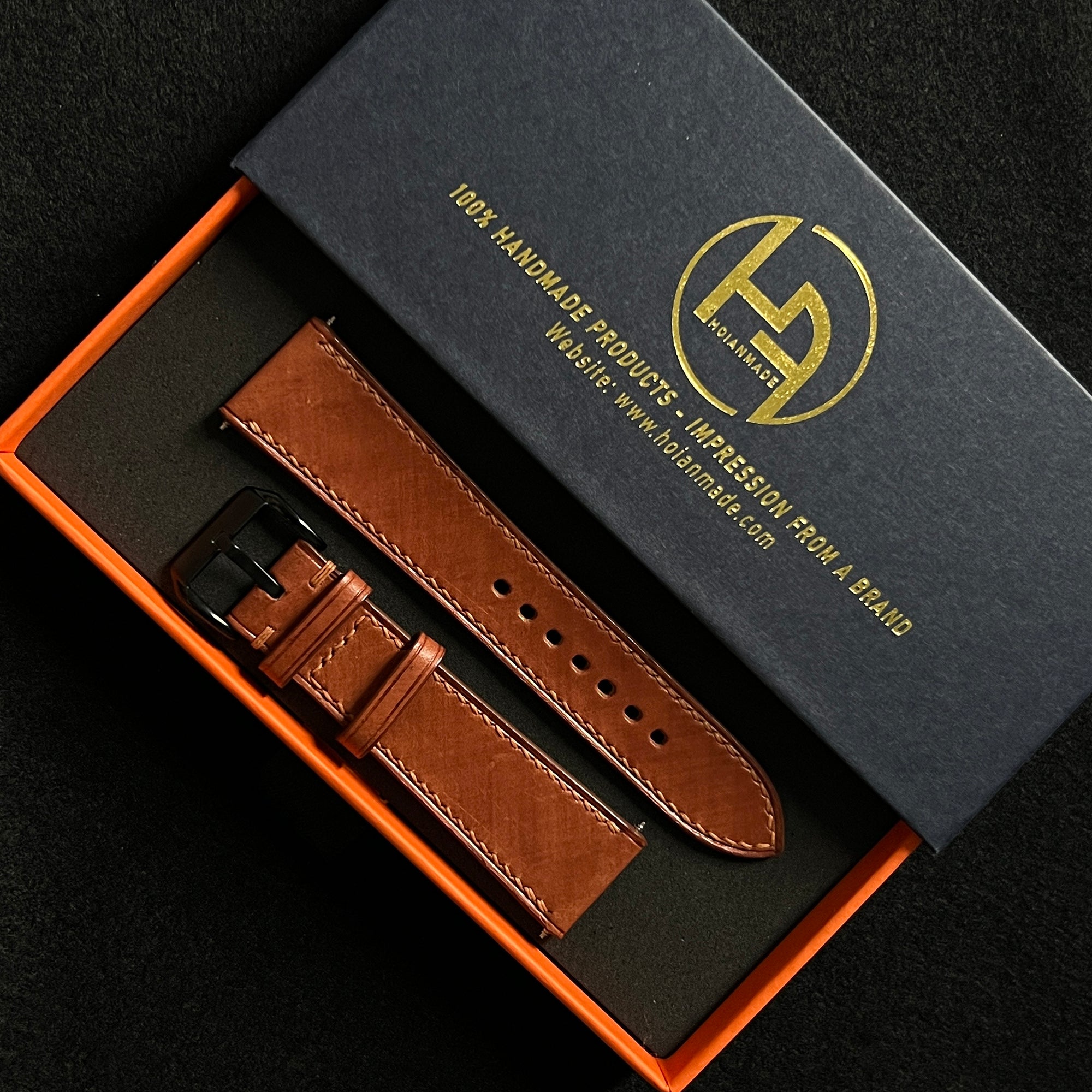 Artisan Dark Brown Mozart Leather Watch Straps, Custom Fit Band