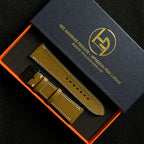 Premium Olive Green Saffiano Leather Watch Band, Handcrafted
