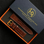 Brown Ostrich Leg Leather Watch Straps, Luxury Handmade Artisan Band