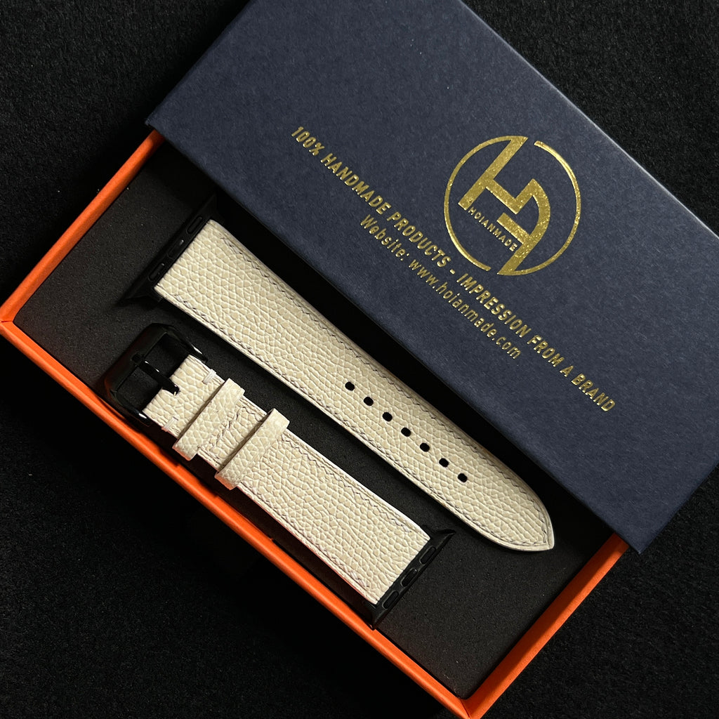 White Dove Alran Chevre Leather Watch Strap, Artisan Handmade Luxury