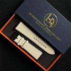 White Dove Alran Chevre Leather Watch Strap, Artisan Handmade Luxury