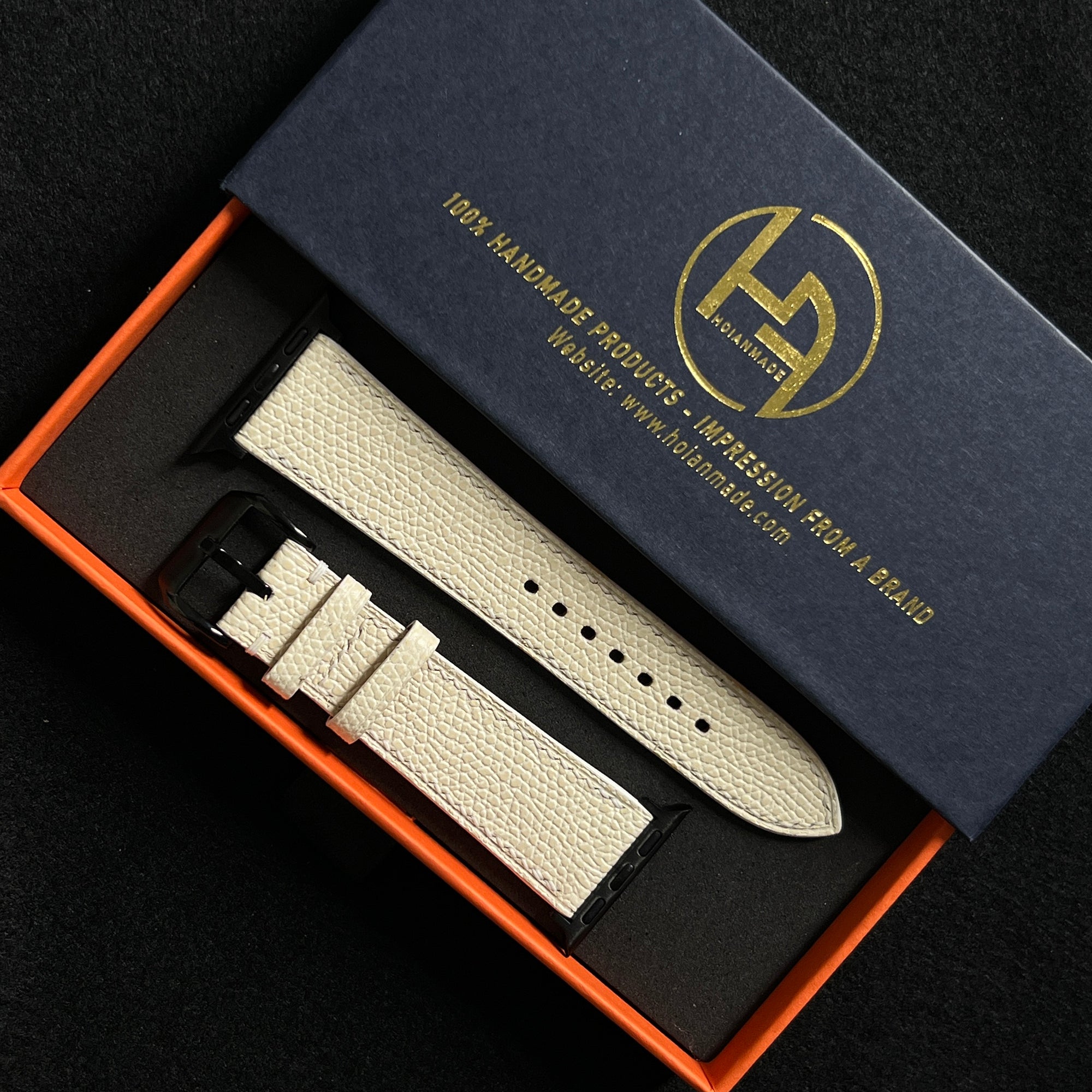 White Dove Alran Chevre Leather Watch Strap, Artisan Handmade Luxury