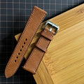 Classic Brown Mozart Leather Watch Strap, Premium Handmade Band
