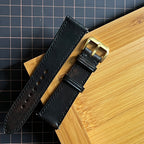 Crow Vachetta Leather Watch Strap, Artisan Handmade Premium Italian Leather