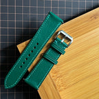 Green Alran Goat Leather Watch Strap, Hand-Stitched Premium Accessory