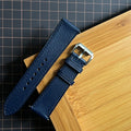 Navy Alran Leather Watch Strap, Elegant Handmade Full-Grain Wristband