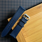Navy Alran Leather Watch Strap, Elegant Handmade Full-Grain Wristband