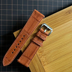 Brown Alligator Leather Watch Strap, Handcrafted Luxury Exotic Skin