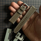 Taupe Alran Sully Leather Watch Band, Artisanal Luxury Replacement Strap