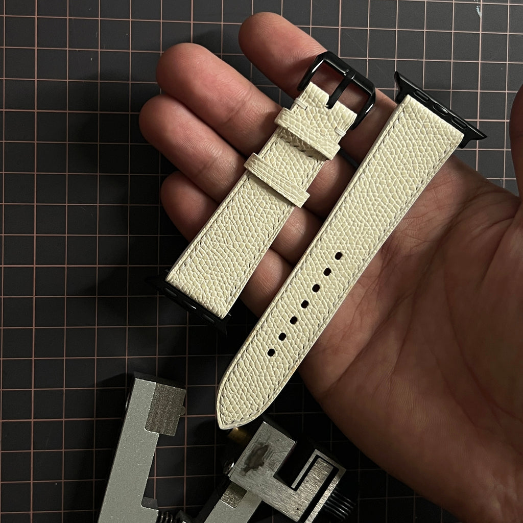White Dove Alran Chevre Leather Watch Strap, Artisan Handmade Luxury