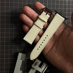 White Dove Alran Chevre Leather Watch Strap, Artisan Handmade Luxury